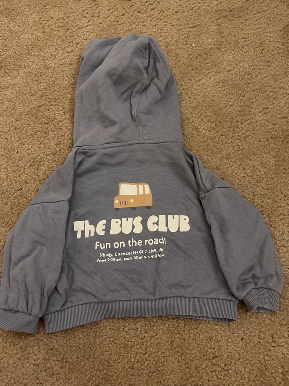 Mango Kids Hooded Sweatshirt - Light Blue with Camper Graphic